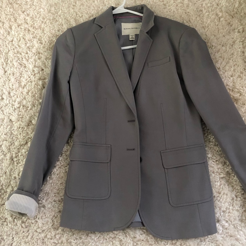 Banana Republic, light Grey blazer -size 2 Tall